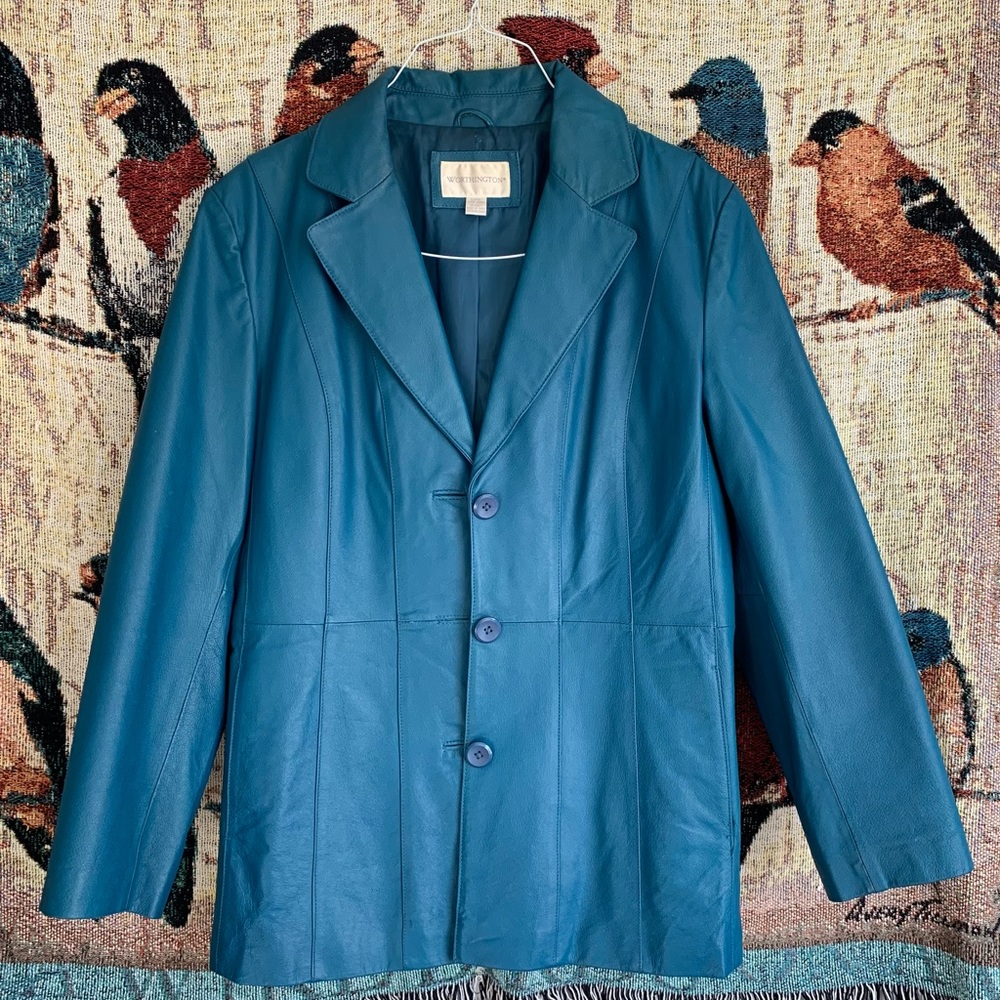 Vintage turquoise leather jacket